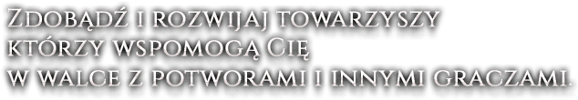 Zdobądź i rozwijaj towarzyszy którzy wspomogą Cię w walce z potworami i innymi graczami.