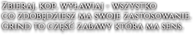 Zbieraj, kop, wyławiaj - wszystko co zdobędziesz ma swoje zastosowanie. Grind to część zabawy która ma sens.